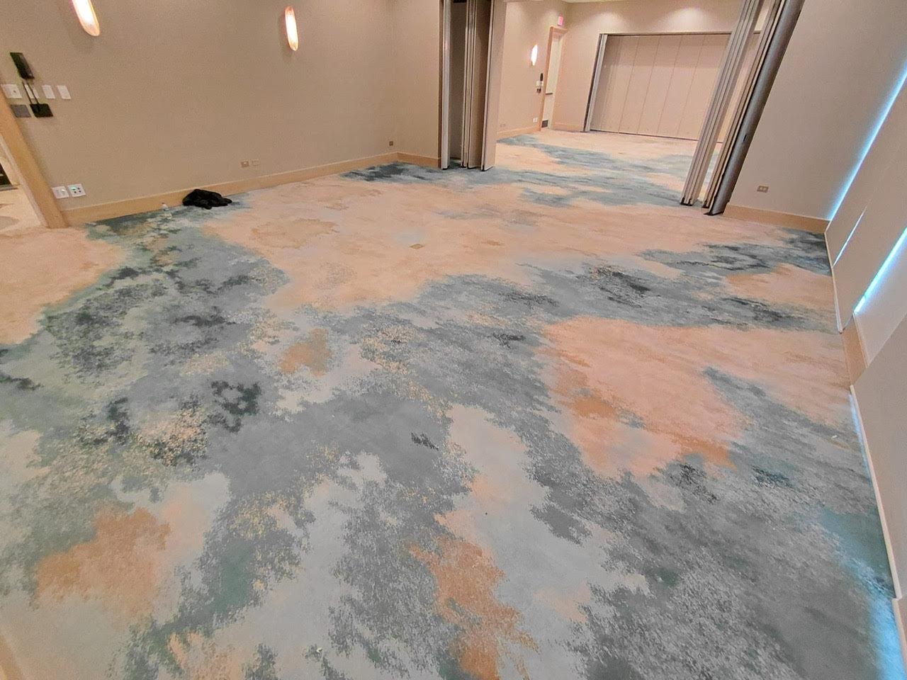 Ballroom carpet installation